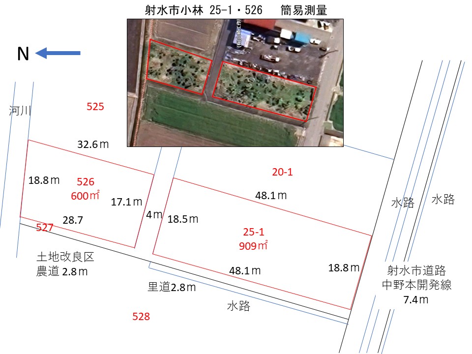 富山県射水市小林25番1・526番 区画図