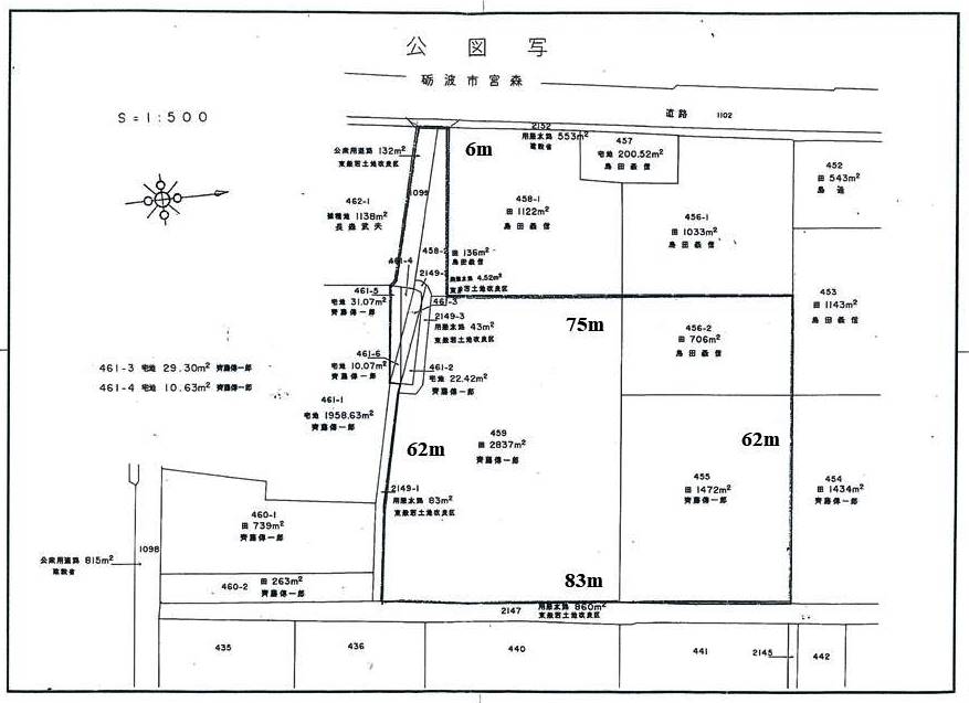 富山県砺波市宮森459番地 区画図